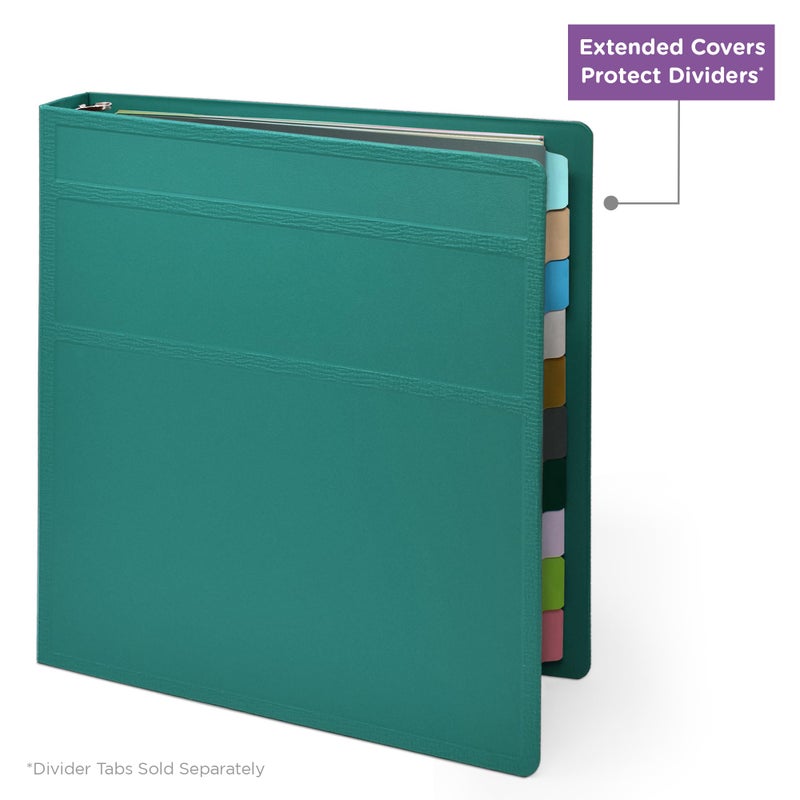 Carstens 1.5-Inch Heavy Duty 3-Ring Binder - Side Opening, Teal, Durable Plastic, Precision No-Gap Rings, Waterproof Covers, No Pockets, Holds 250 US Letter Sheets, BPA-Free, Made in USA (2043-3R) - Image 5